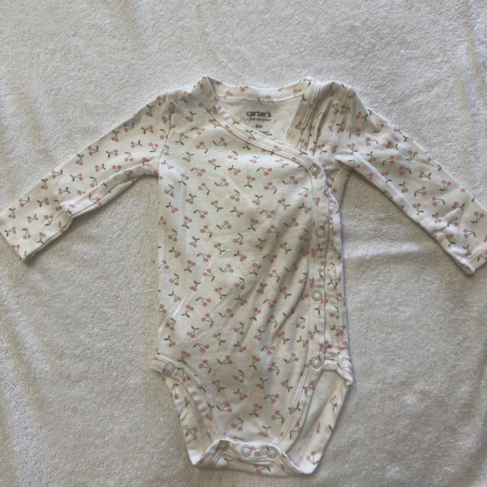 Carter's Cherry Long Sleeve Baby Onesie